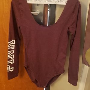Victoria's Secret Scoop Neck Bodysuit Long Sleeve